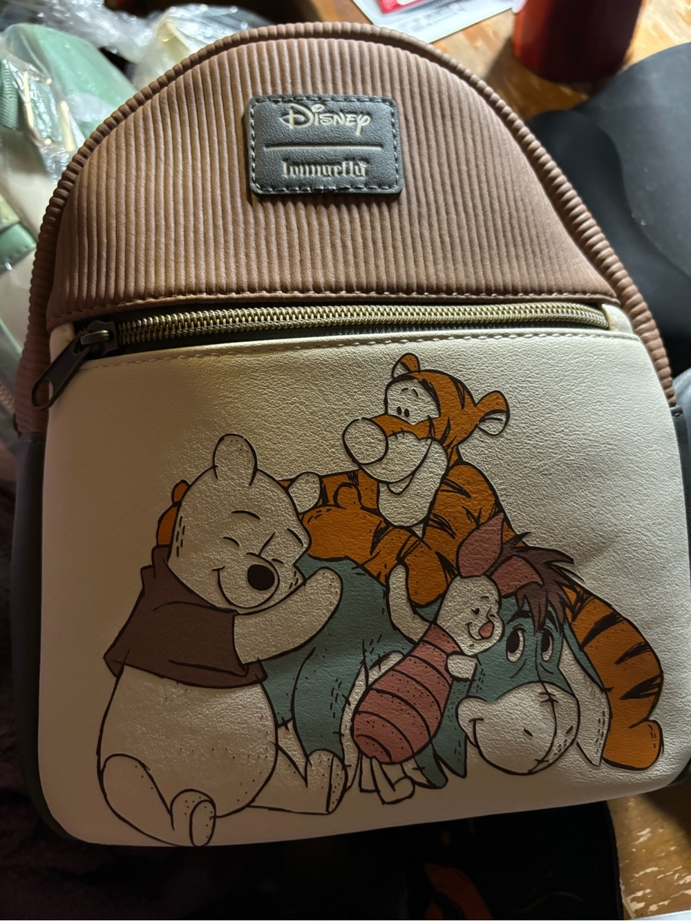 Loungefly Disney Winnie the Pooh & Friends Brown Cream Mini Backpack
